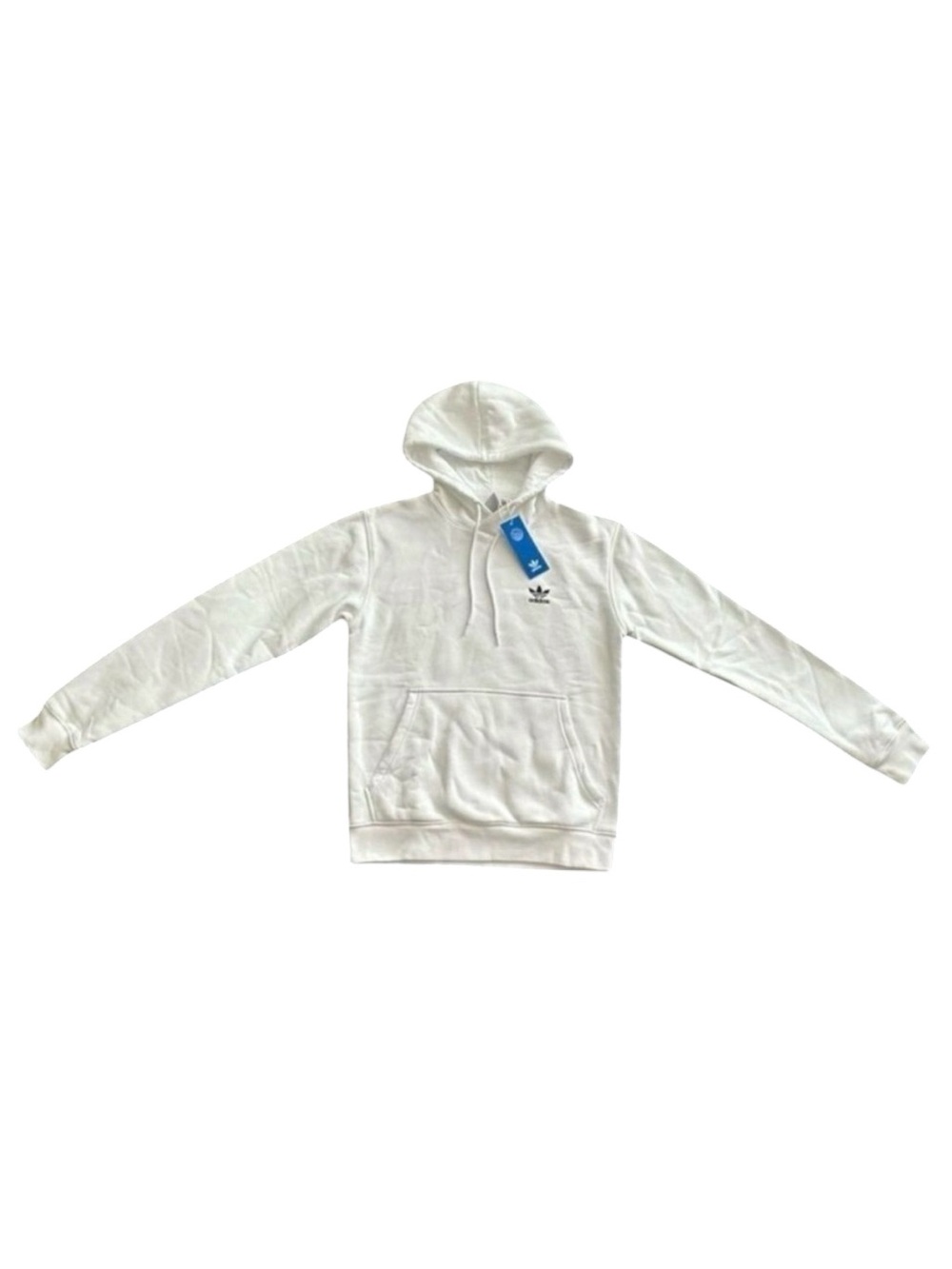 Adidas Originals Trefoil Essentials Hoodie White Men XS NWT Pullover IM4526